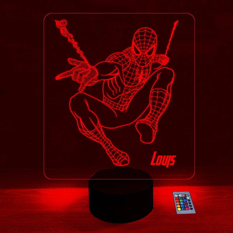 Lampe Personnalis E Spiderman Veilleuse Spiderman Lampe Led Spiderman