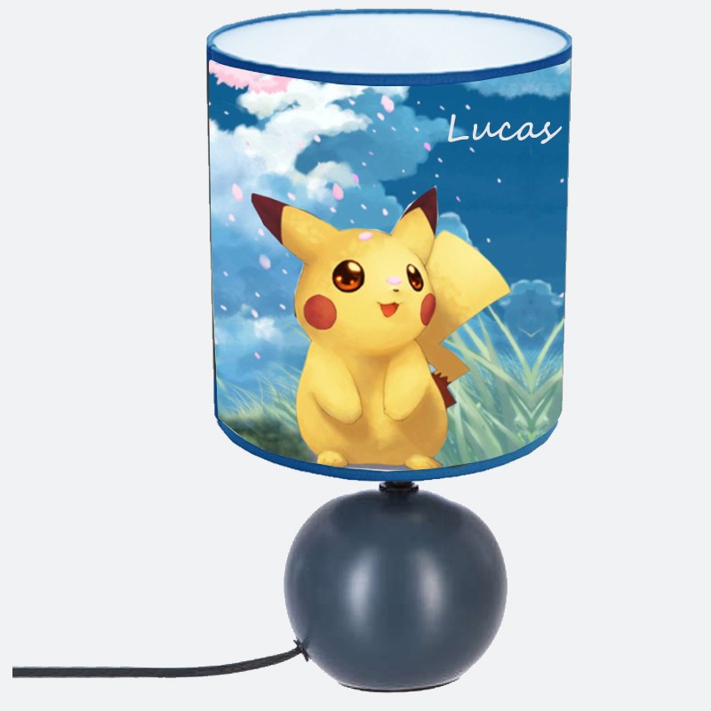 lampe de chevet pokemon pie rond bleu